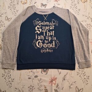 Harry Potter “I Solemnly Swear I Am Up To No Good” Sweatshirt Size M Blue Gray